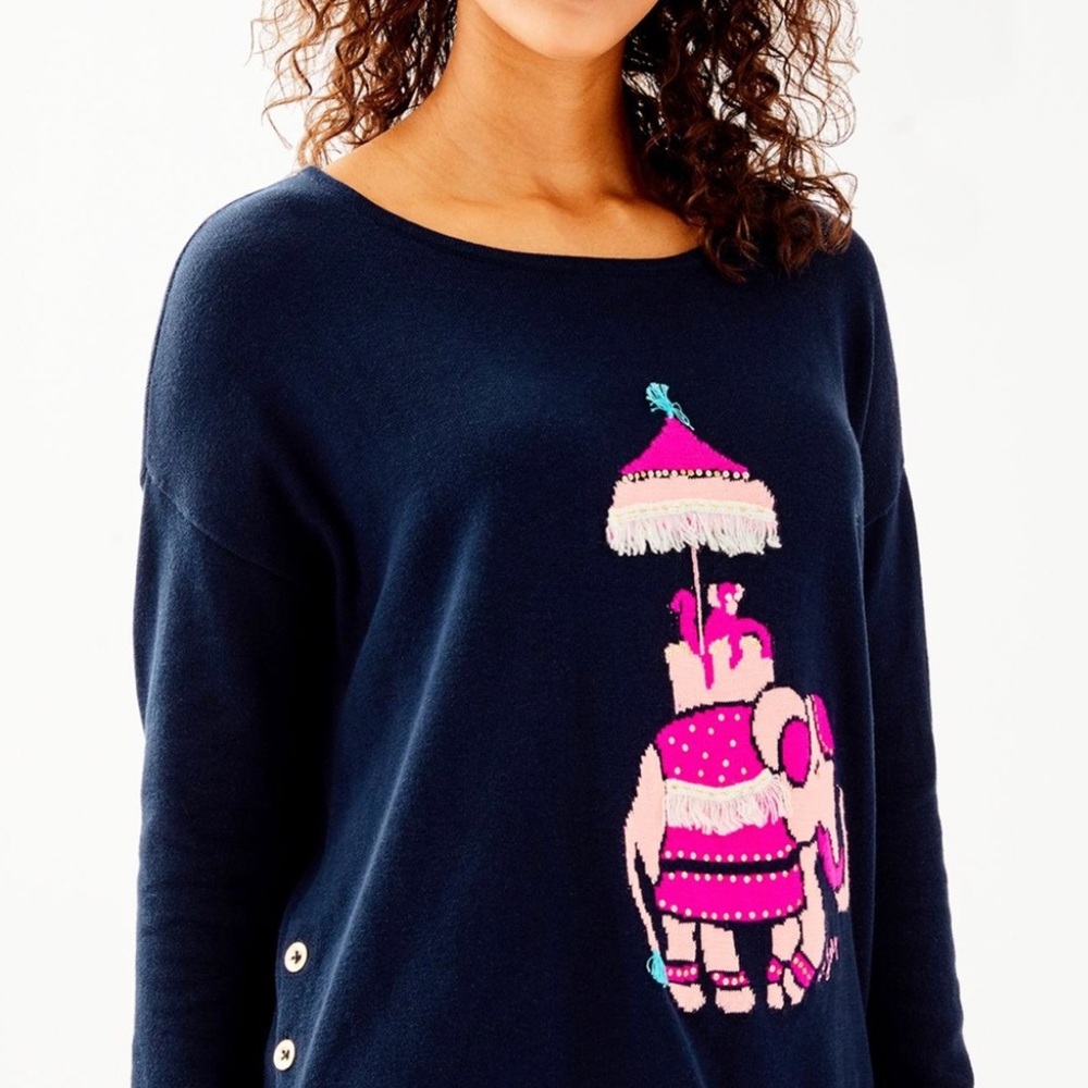 Lilly Pulitzer Caralynn elephant sweater like new